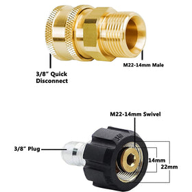 Hourleey M22 swivel 14mm shown for secure nozzle connections