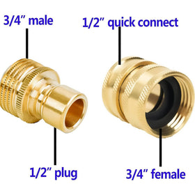 Hourleey 3/8 inch quick disconnects ready to attach to a pump
