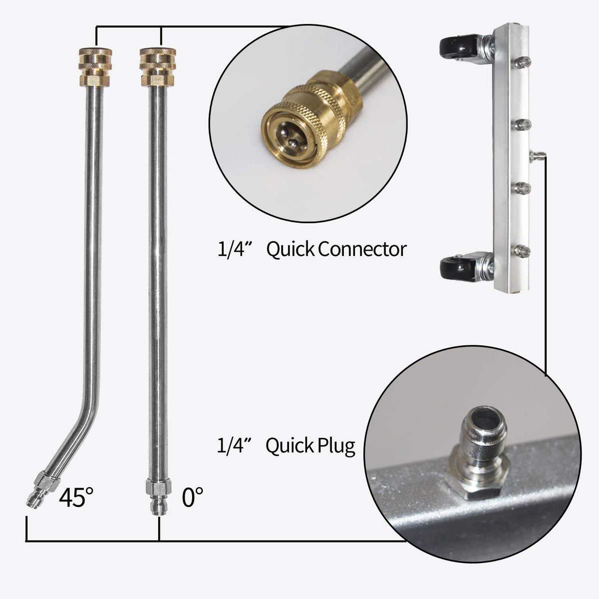 Hourleey quick-connect 1/4inch ensures fast setup with compatible pressure washers