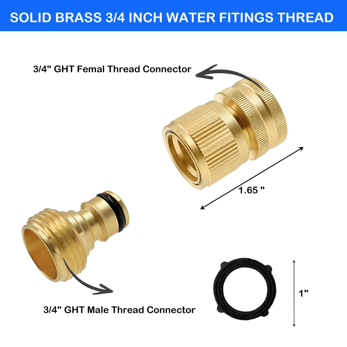 Hourleey rubber washers included to improve seal and durability.