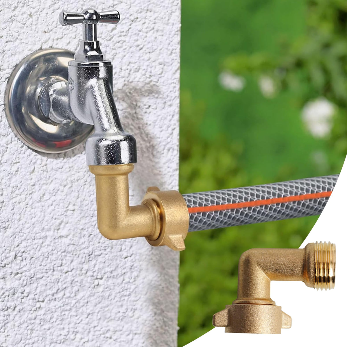 Hourleey RV water hookup adapter helps reach deep or awkward faucets.