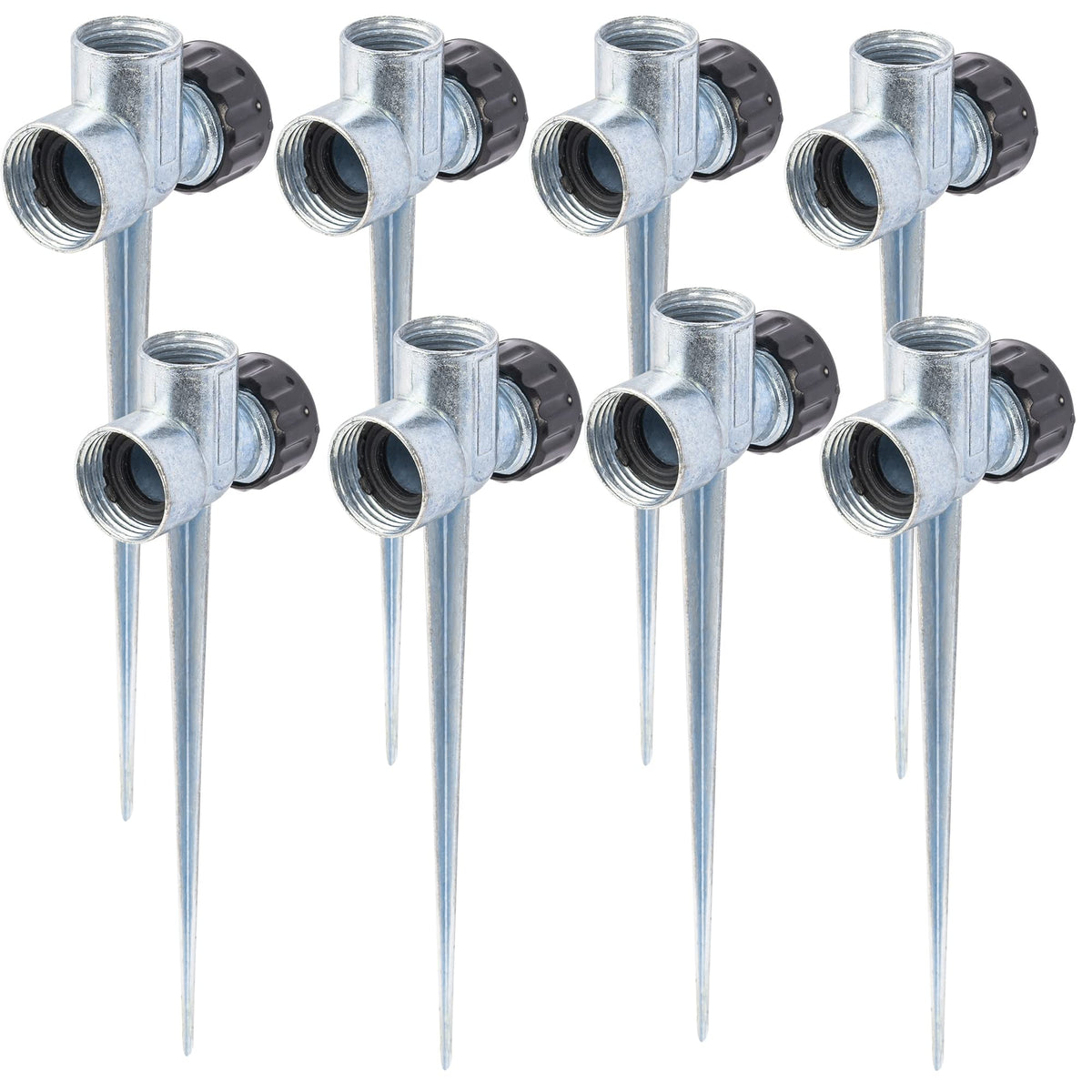 Hourleey sprinkler base 8-pack stakes for quick lawn irrigation and stable water flow.