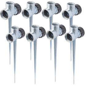 Hourleey sprinkler base 8-pack stakes for quick lawn irrigation and stable water flow.