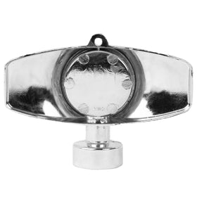 Hourleey blue sprinkler illustration showing 30 ft diameter coverage for yards.