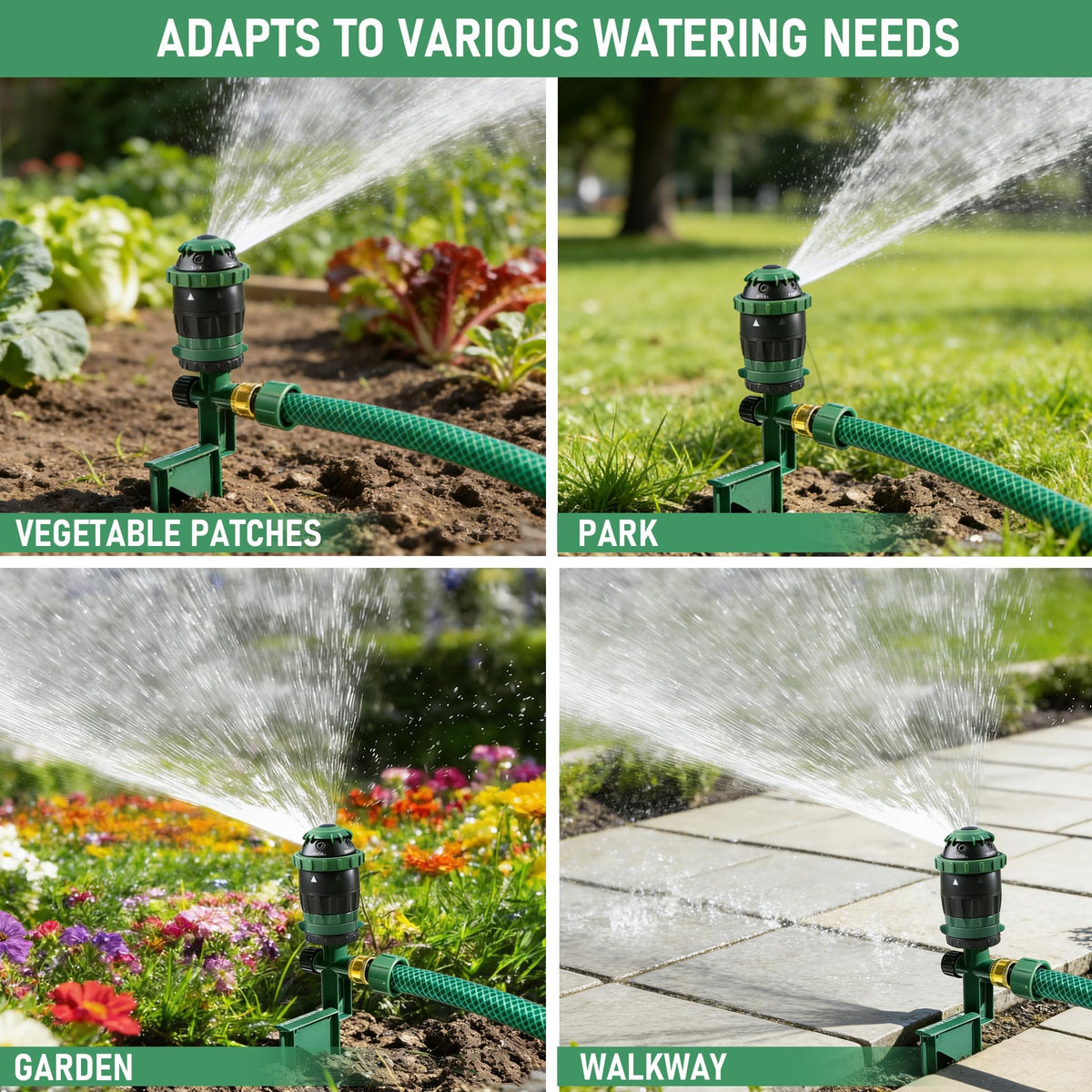 Hourleey sprinkler head with 5 modes for customizable irrigation