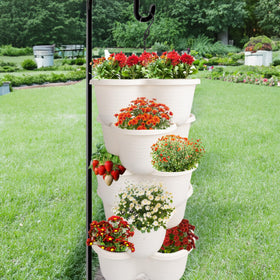 Hourleey strawberry planter polypropylene closeup showcases durable, fade-resistant material.