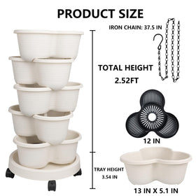 Hourleey strawberry planter stackable assembly highlights customizable tiers for dense planting.