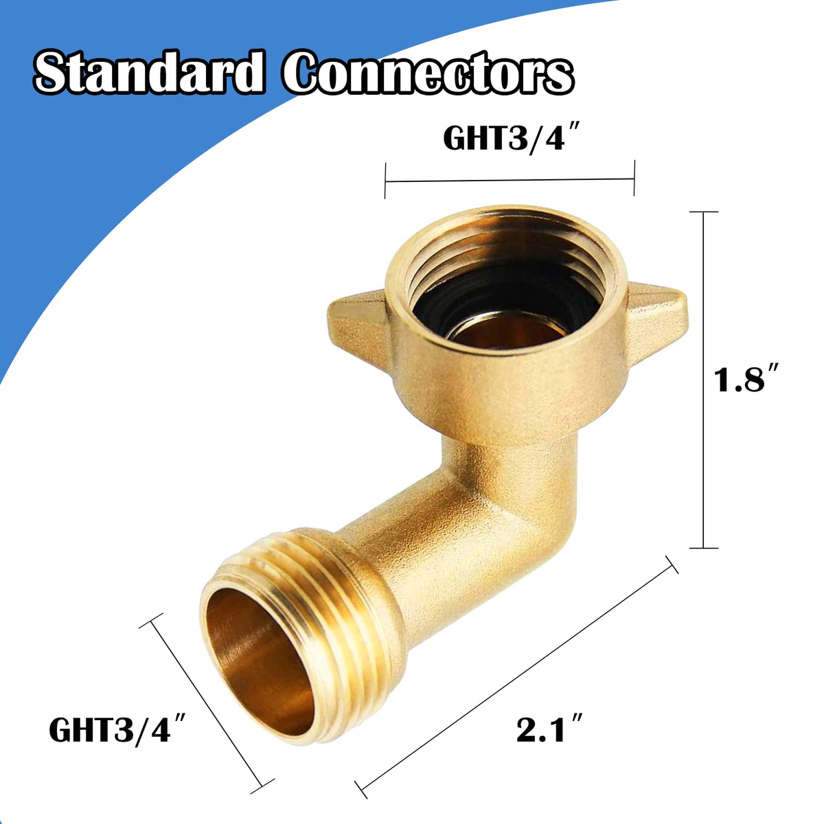 Hourleey two-pack brass elbow simplifies hose routing with a sturdy 3/4-inch thread.