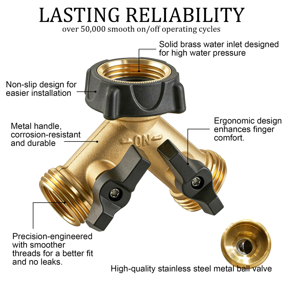 Hourleey two valves hose spigot adapter supports independent flow.