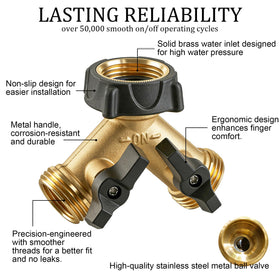 Hourleey two valves hose spigot adapter supports independent flow.