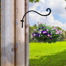 Hourleey wall-mount bracket installed on exterior wall for versatile hanging.
