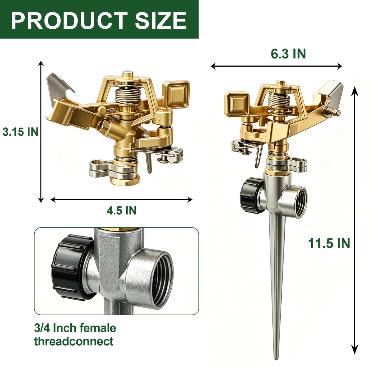 Hourleey zinc alloy sprinkler head built for long-lasting outdoor use