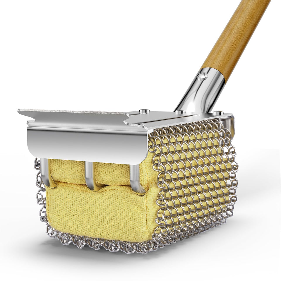 House Again bristle-free grill brush with scraper for safe cleaning