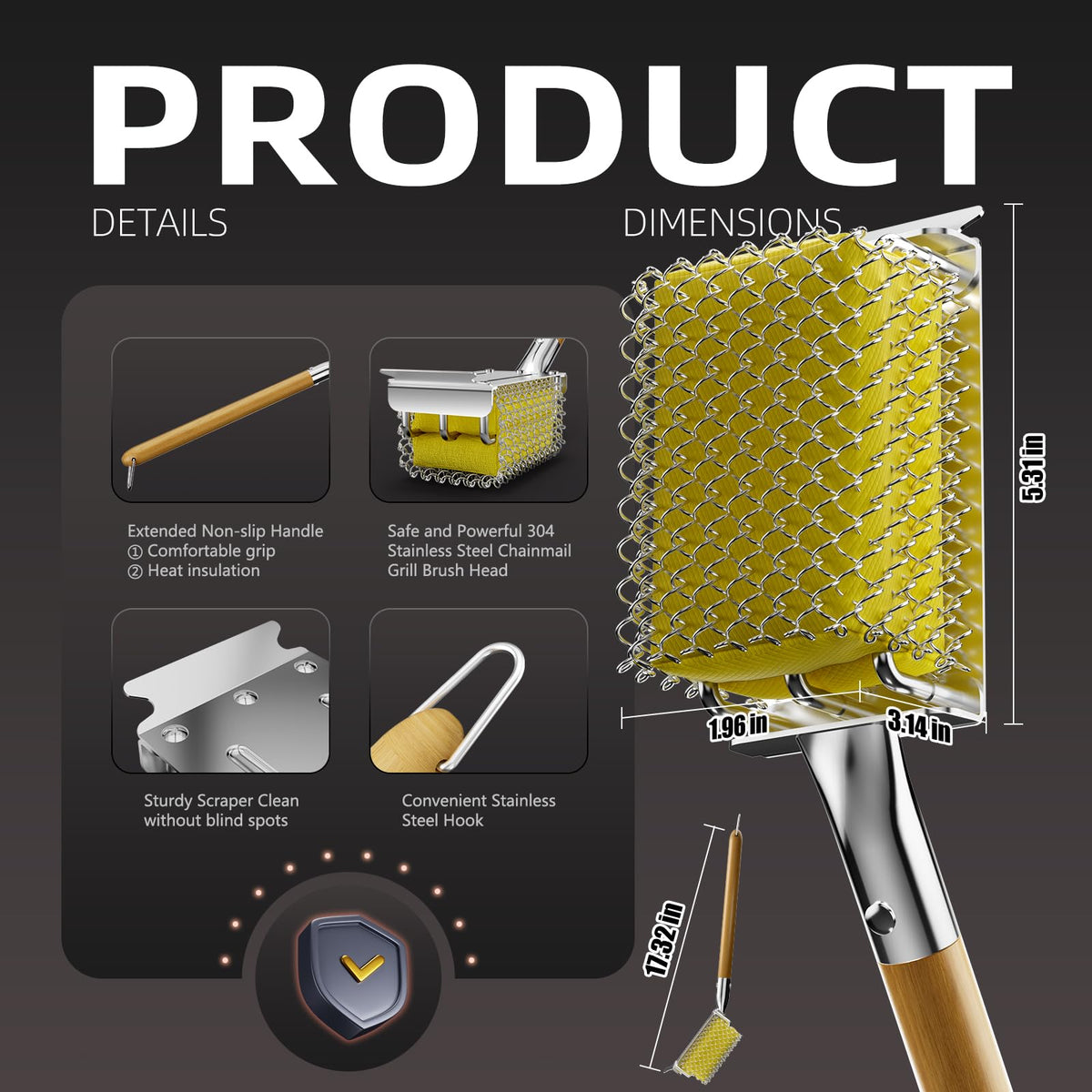 House Again grill brush uses steam cleaning power for fast grease removal