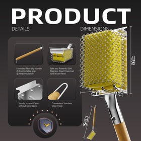 House Again grill brush uses steam cleaning power for fast grease removal