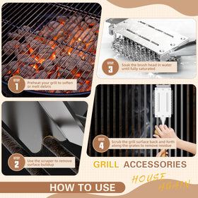 House Again silicone sponge 360-degree cleaning action on grill grates
