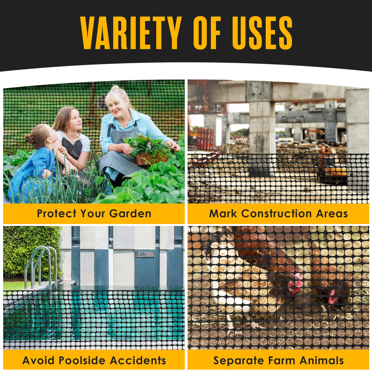 Houseables chicken fencing plastic netting keeps birds secure and garden tidy