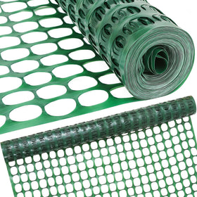 Houseables fencing 4ft x 100ft green mesh roll ready for quick yard fencing.
