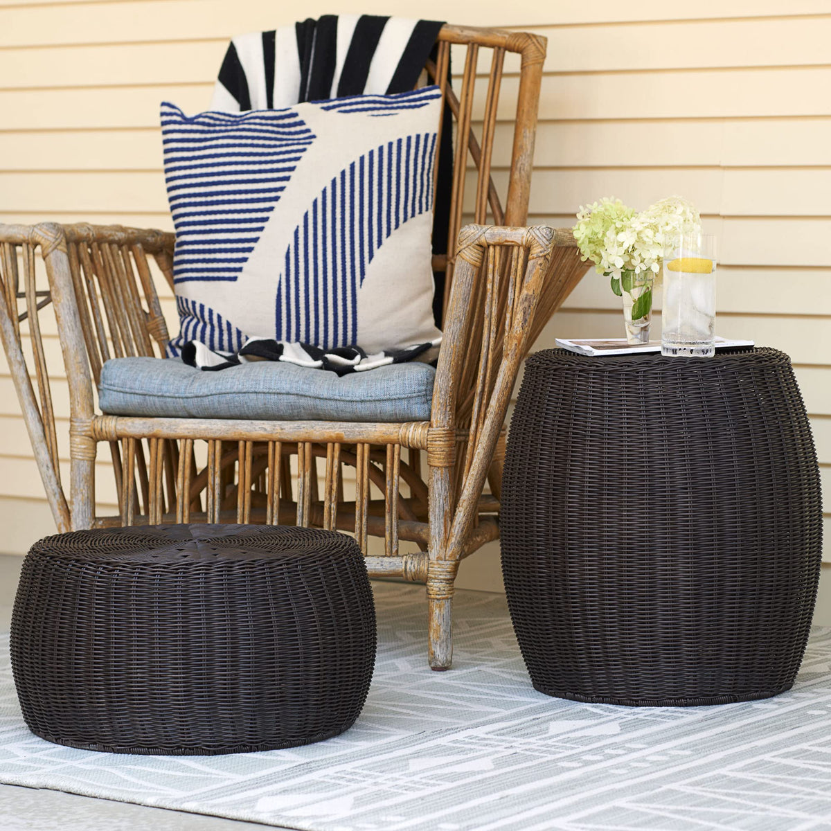 Household Essentials 16-inch diameter 9.5-inch height stool for low surfaces