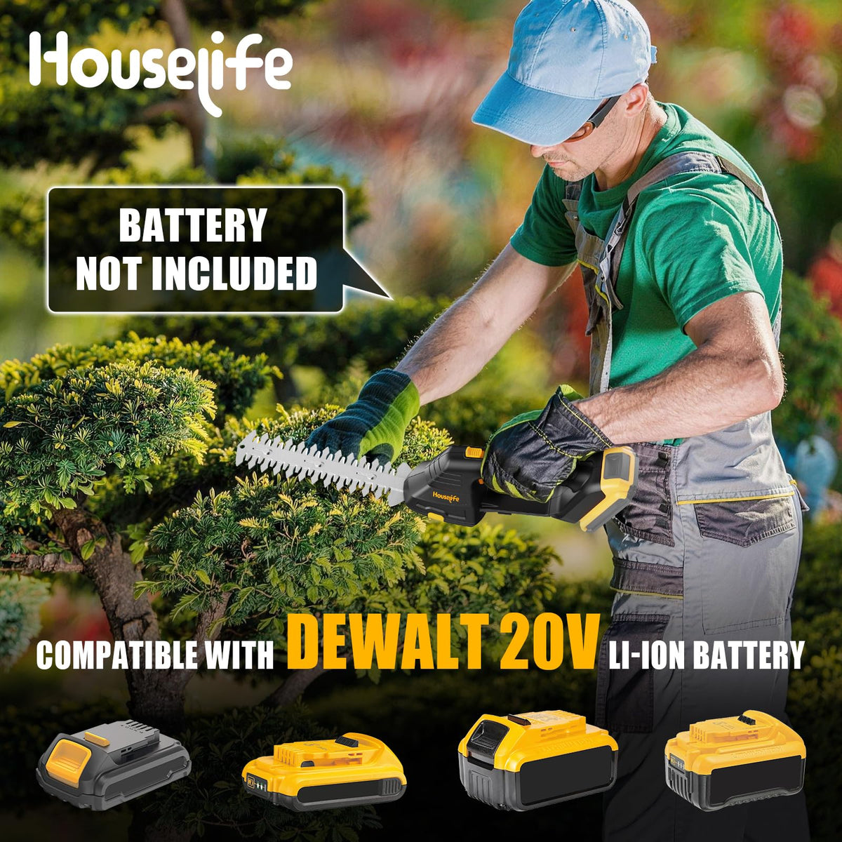 Houselife 2in1 trimmer with grass shear and hedge blade for versatile trimming