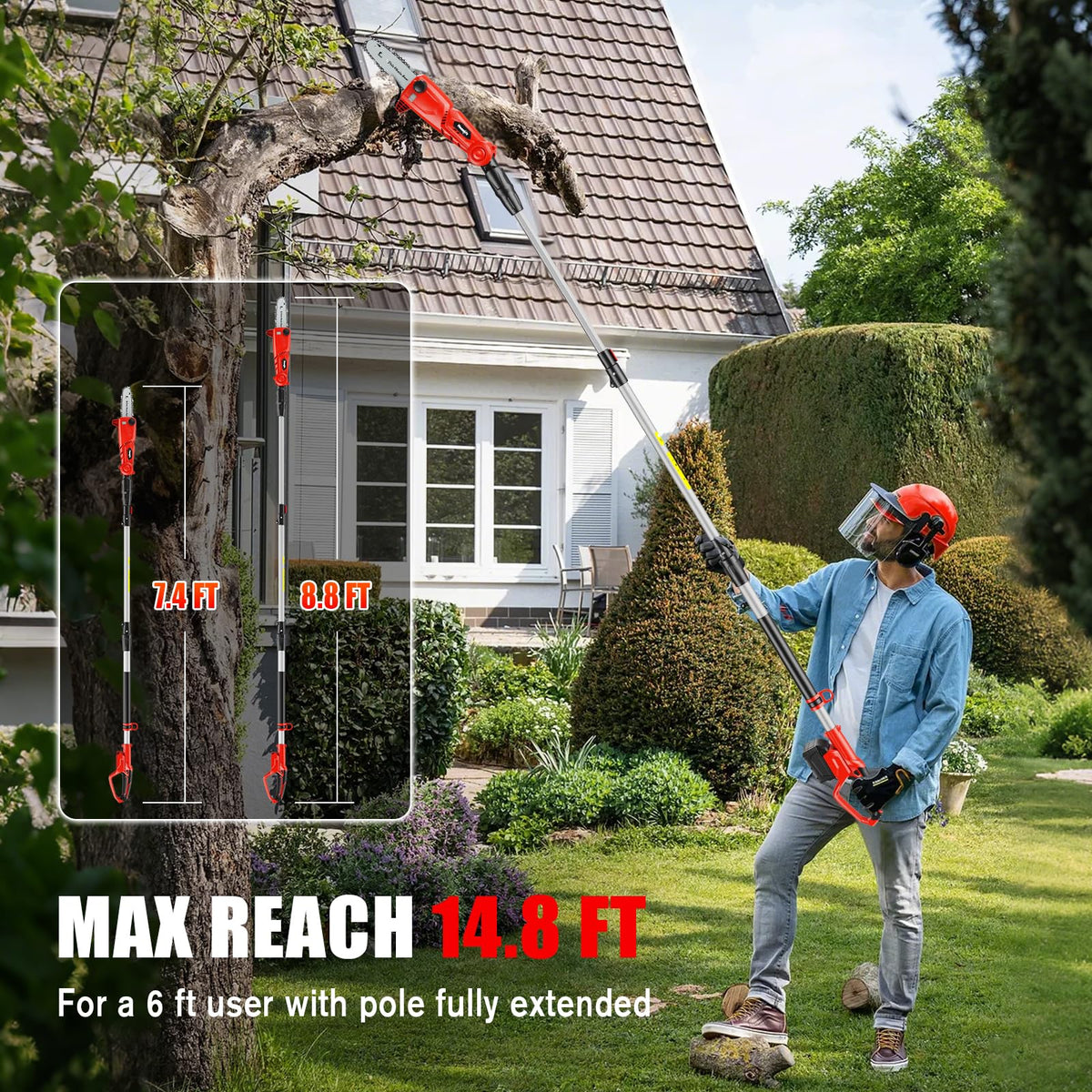 Houselife 4-angle pivot head enables precise cuts around obstacles