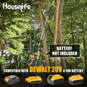Houselife pole saw extended to 14-8 ft reach for ground-level trimming