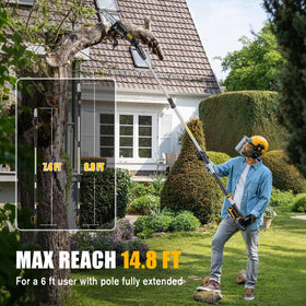 Houselife pole saw with 4-angle head for precise cuts in tight branches