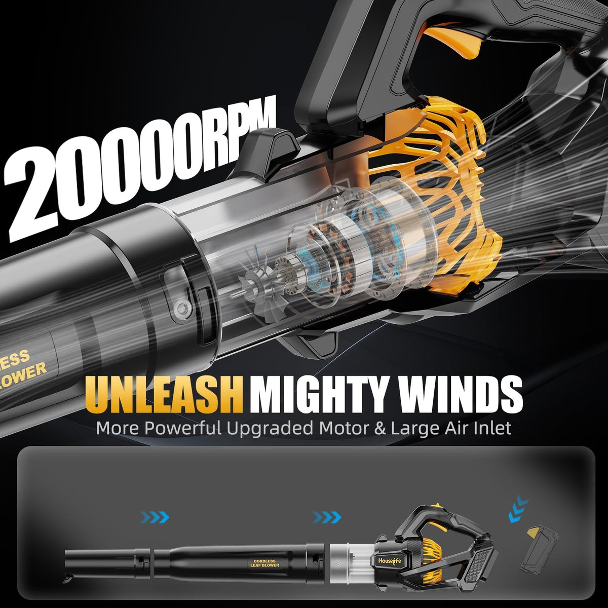 Houselife Detachable blower tube enables tool-free assembly