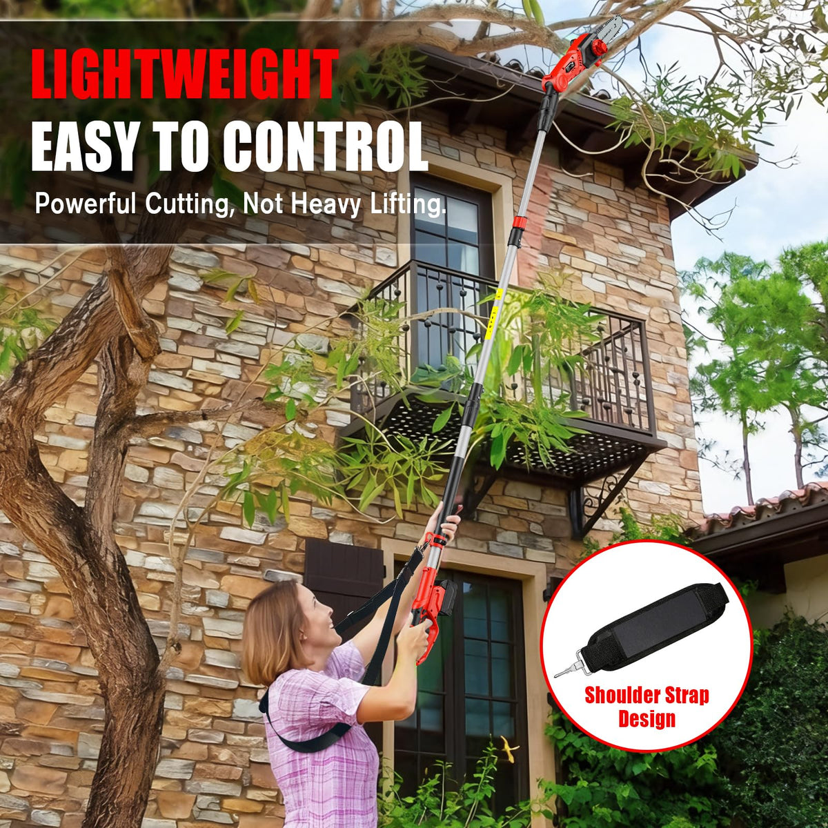 Houselife ergonomic balance strap improves control during long pruning sessions