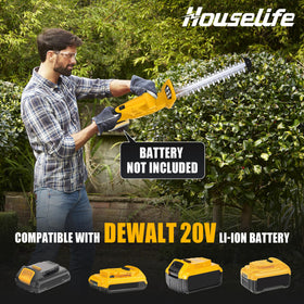 Houselife hedge trimmer showing its 18-inch cutting length in action