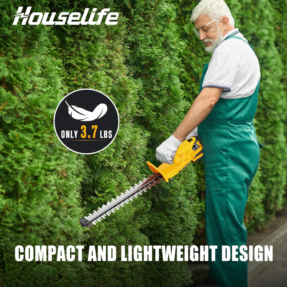 Houselife hedge trimmer with dual safety lock engaged