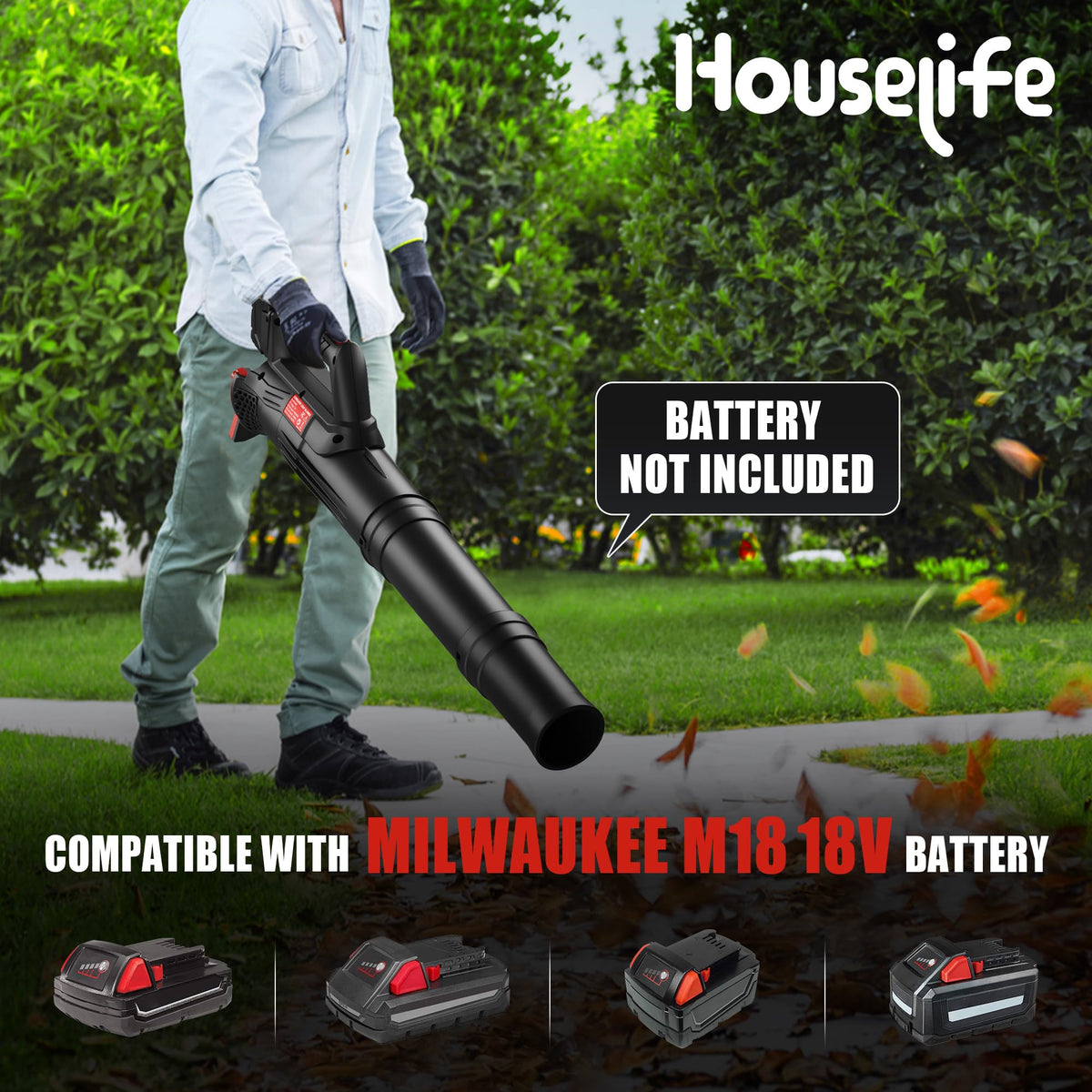 Houselife Milwaukee M18 compatibility for using existing batteries with effortless cordless power.