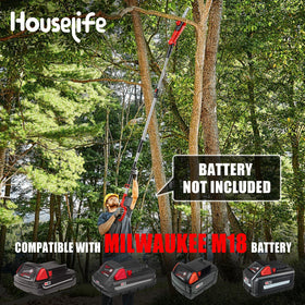 Houselife pole saw extended to 14.8 ft reach for tall limb pruning