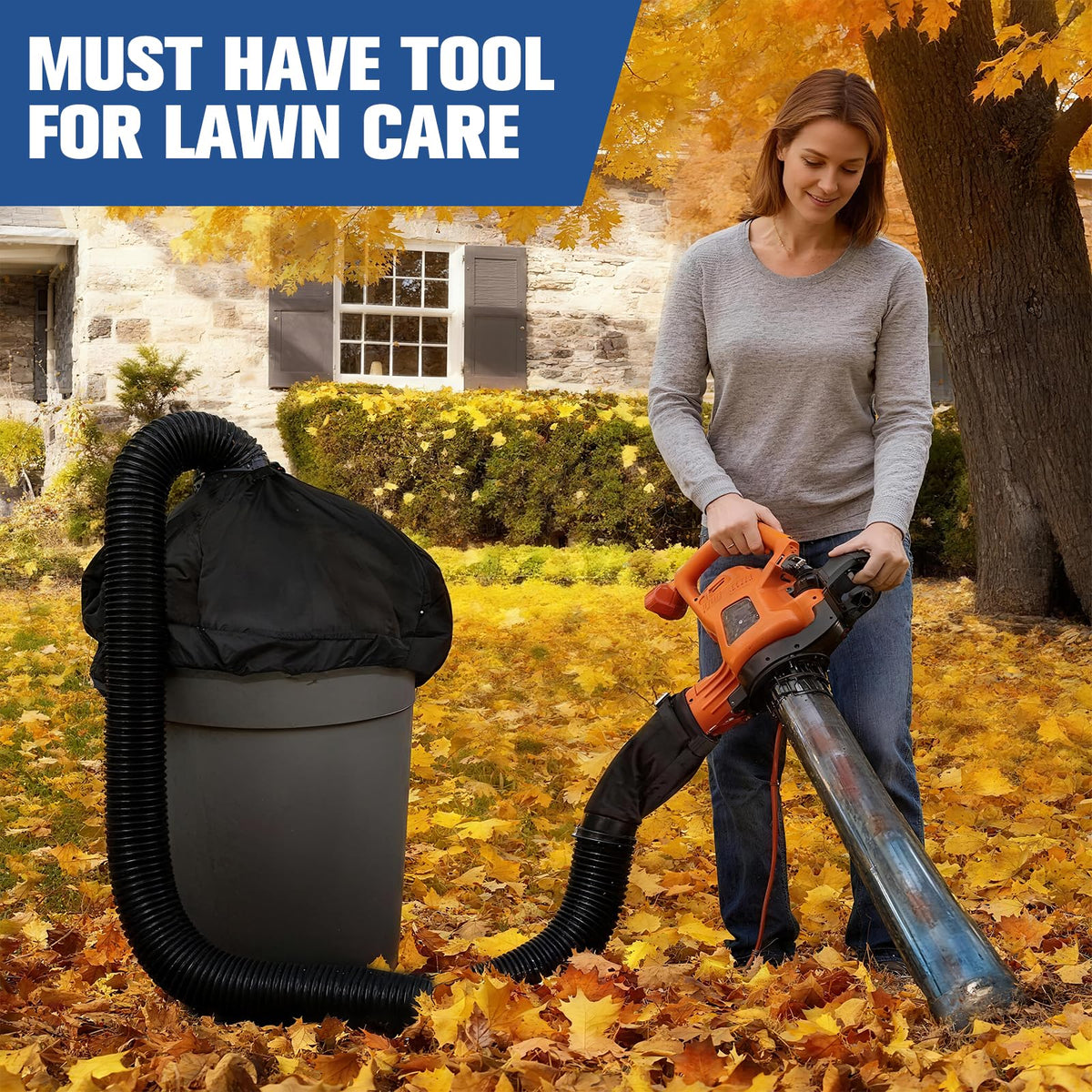 Houseluxe complete system converts a blower into an efficient outdoor vacuum