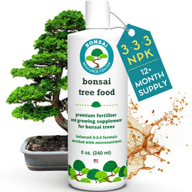 Houseplant Resource Center Bonsai Food bottle enables easy, balanced feeding for healthy bonsai growth.