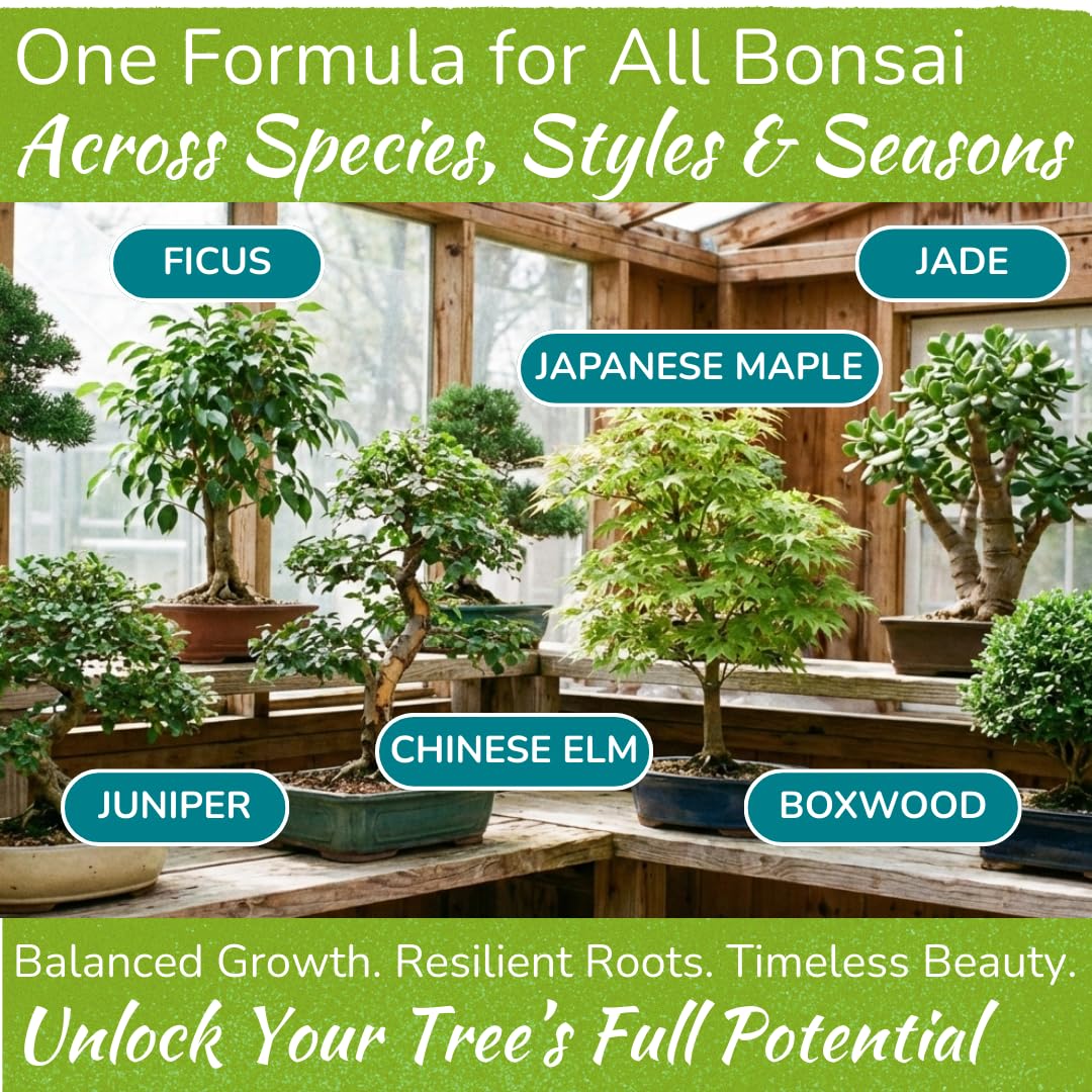 Houseplant Resource Center Bonsai Food ingredients Humic-Fulvic acid support root development.