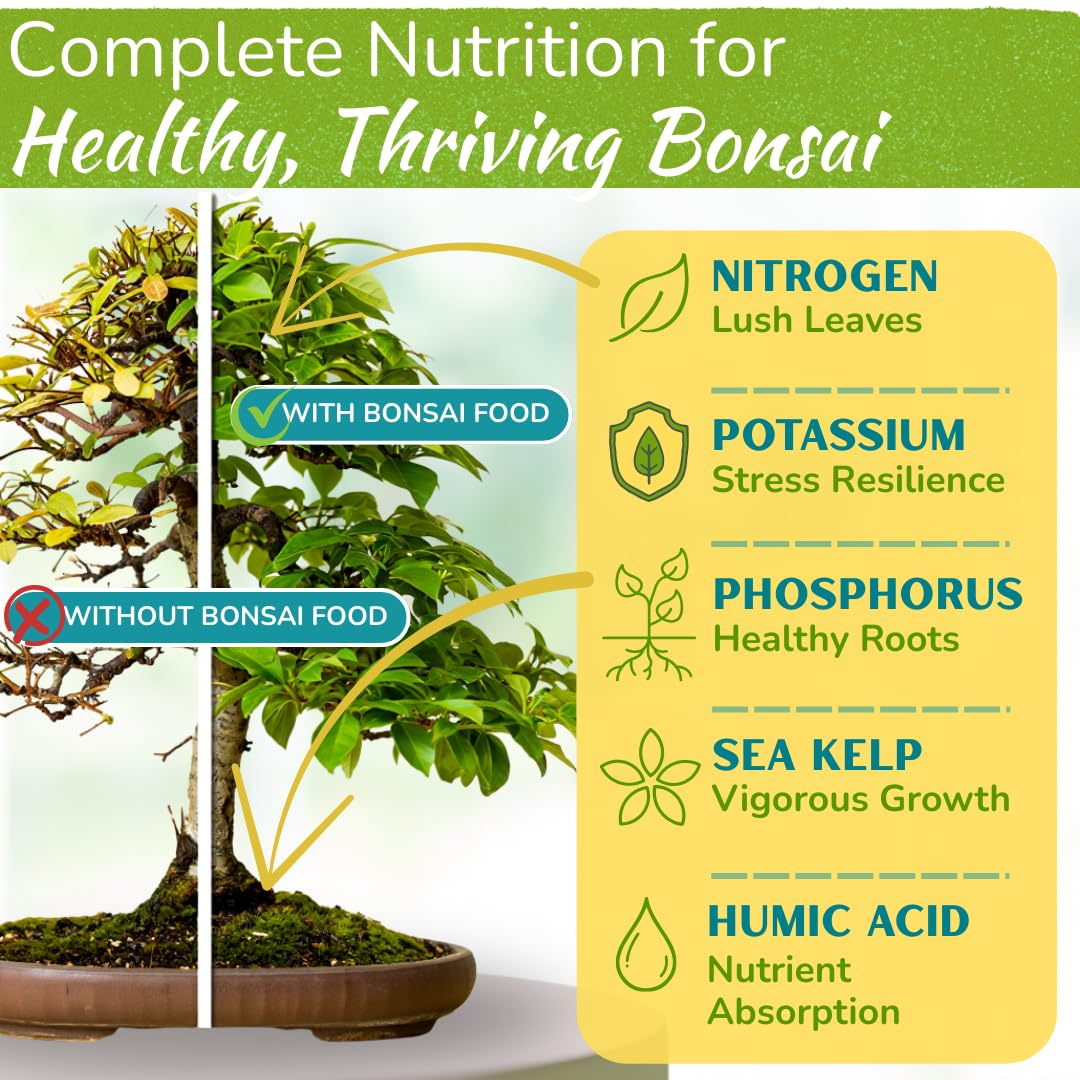 Houseplant Resource Center Bonsai Food pour action demonstrates quick dilution for efficient watering.