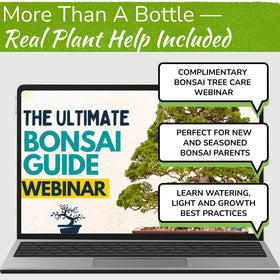 Houseplant Resource Center Bonsai Food shelf-stable bottle supports long-term plant care planning.