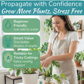 Houseplant Resource Center Prop Drops promotes stronger root systems in plant cuttings.