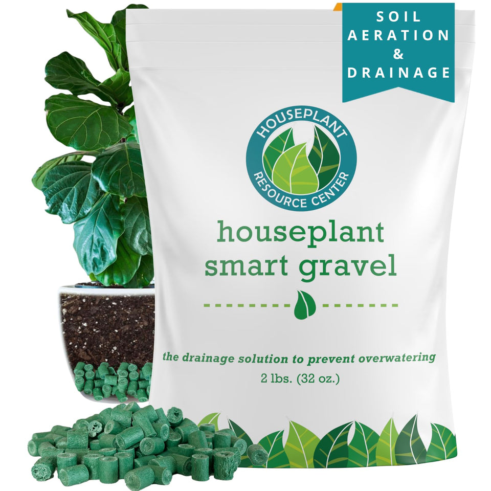 Houseplant Resource Center Smart Gravel demonstrates a drainage layer under pots to prevent soggy soil
