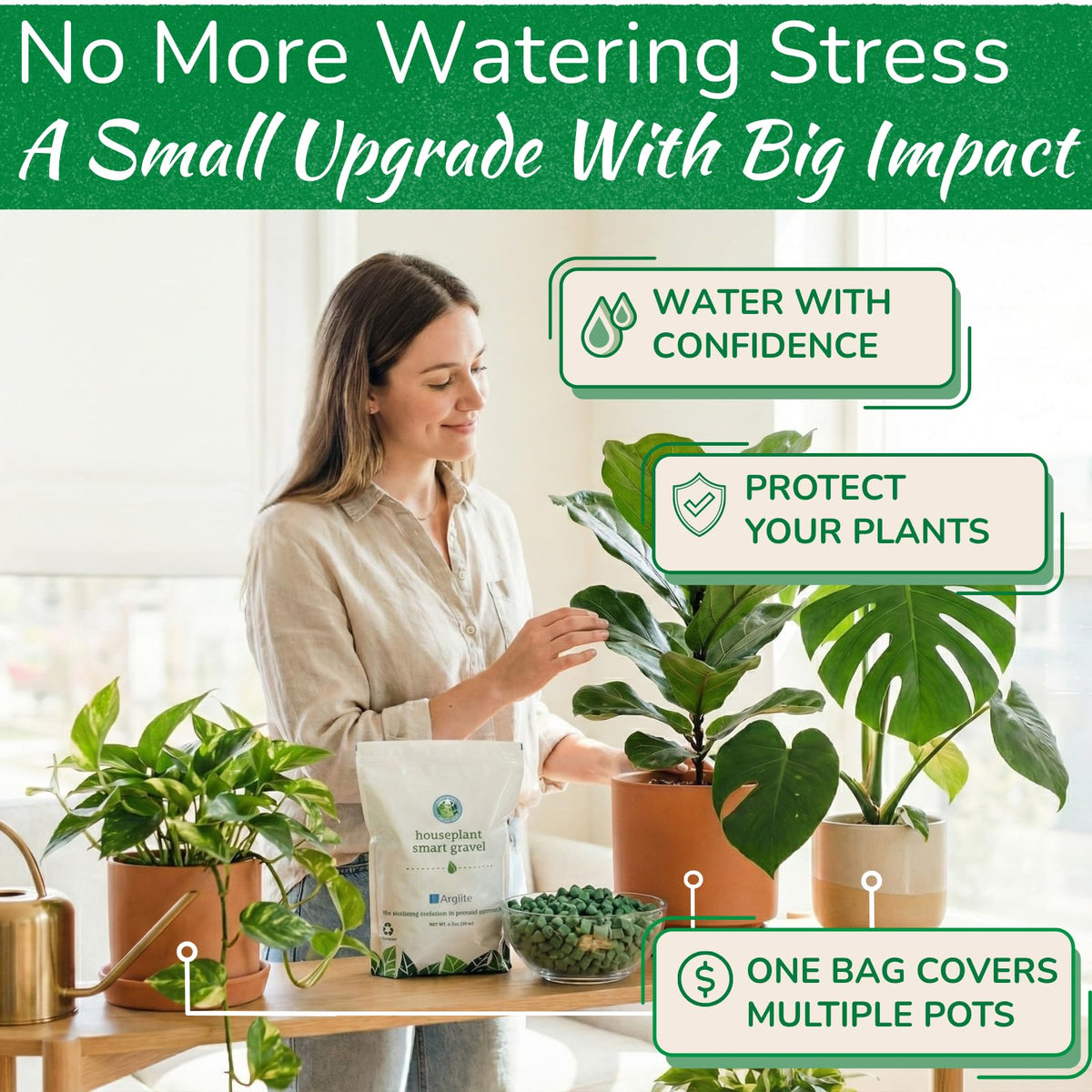 Houseplant Resource Center Smart Gravel fits pots, planters, and terracotta for versatile use