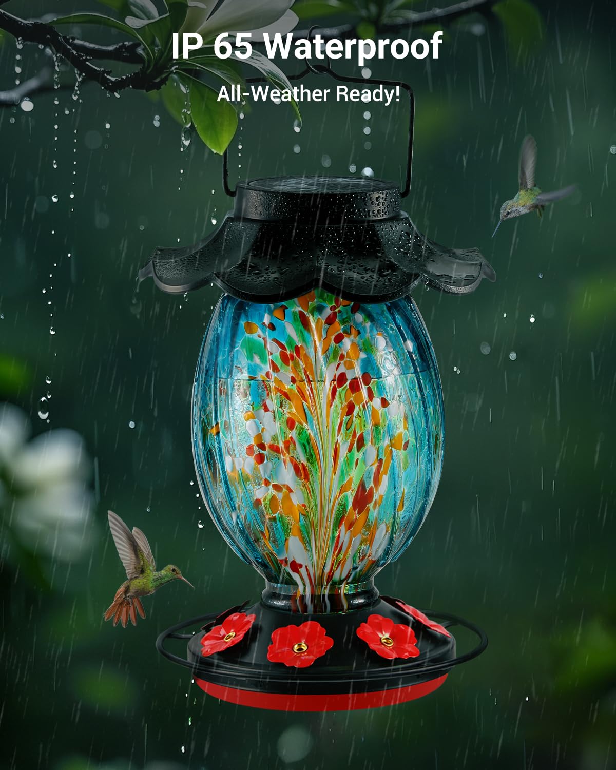 HouseSapp leak-proof base prevents nectar spills outdoors.