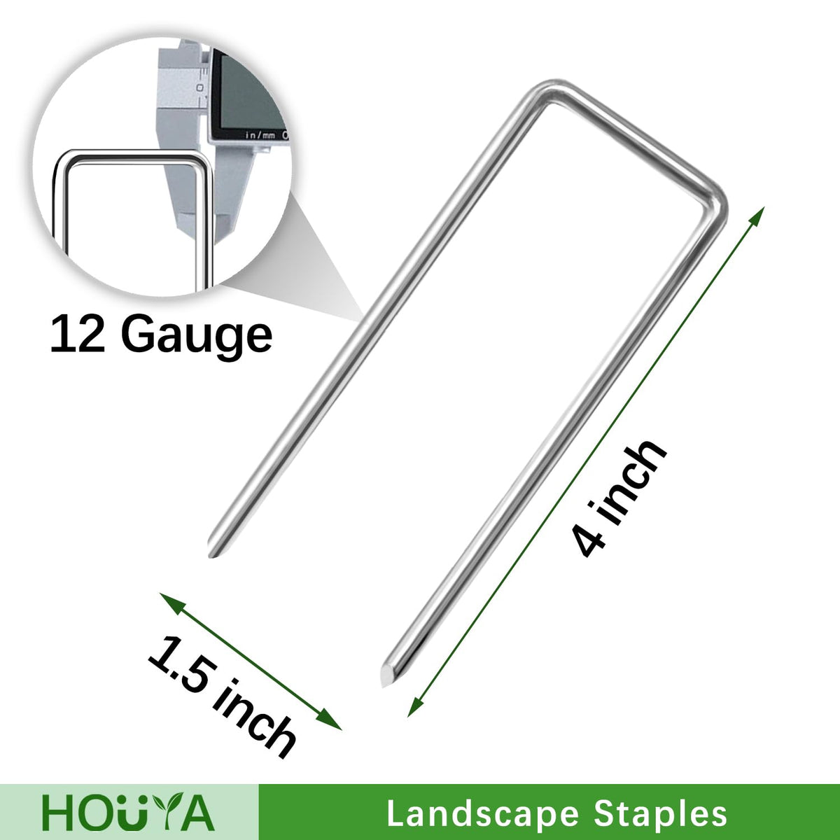 Houya 12-gauge galvanized garden stakes resist rust for year-round outdoor use.