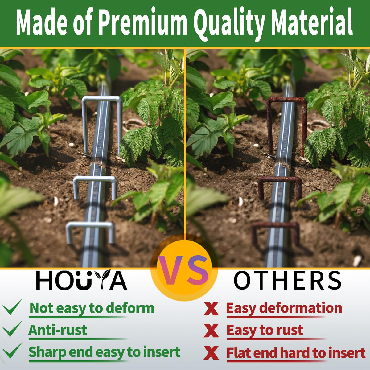 Houya anti-rust galvanized stakes designed for durable outdoor performance.