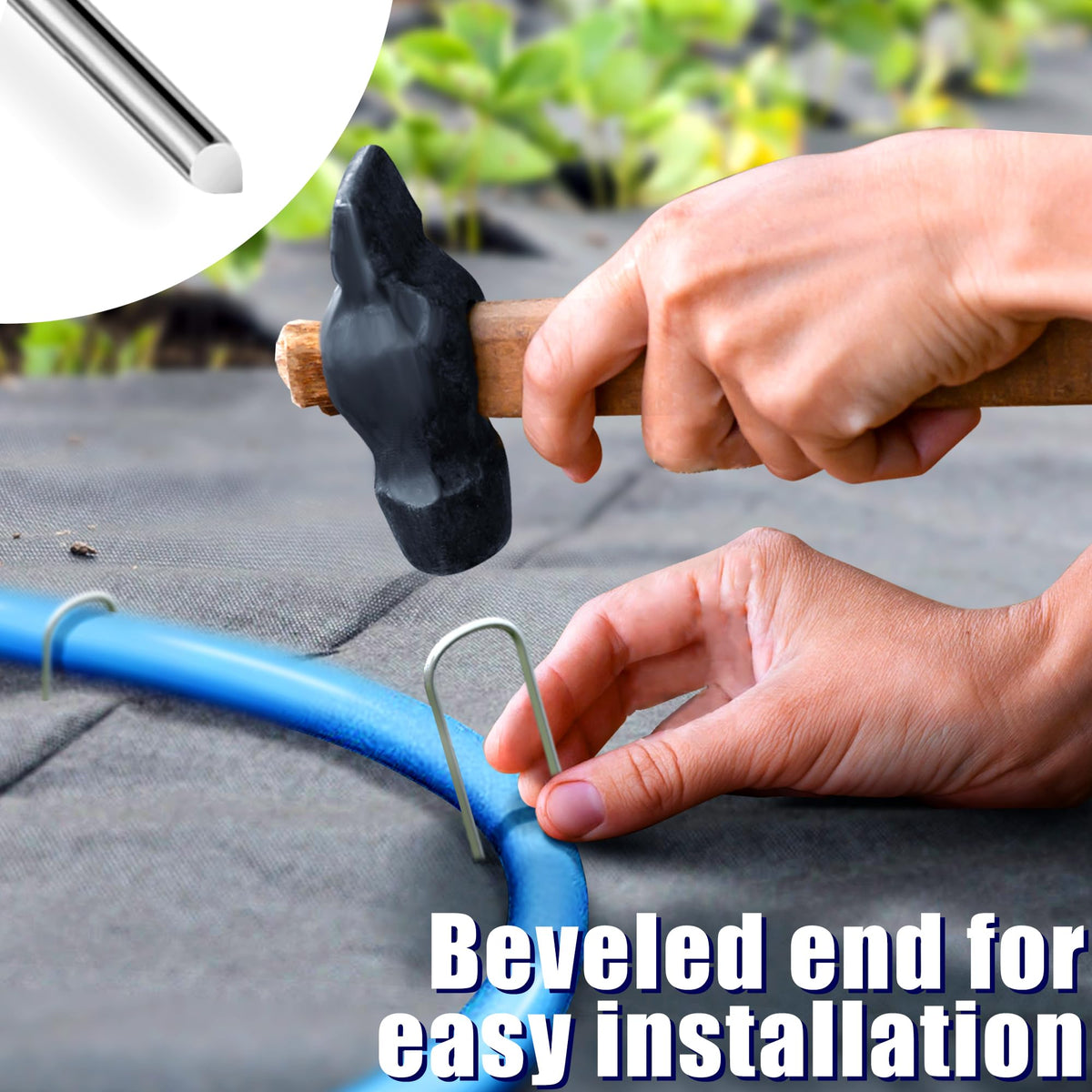 Houya drip irrigation tubing stakes help tidy lines and support hoses.