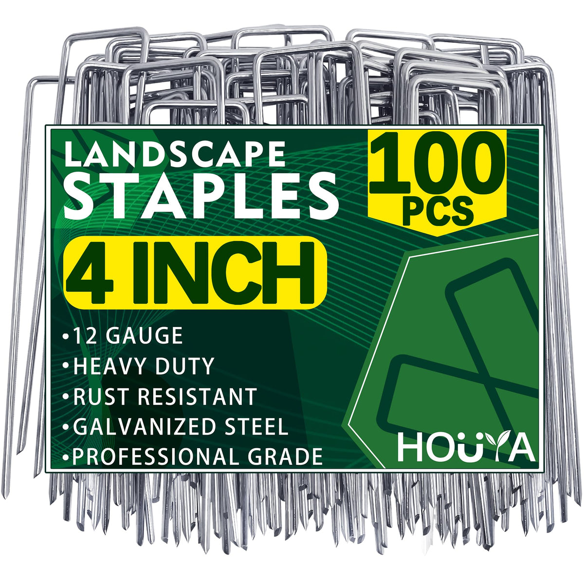 Houya landscape staples 4in 12ga securing landscape fabric and tubing for a lasting hold