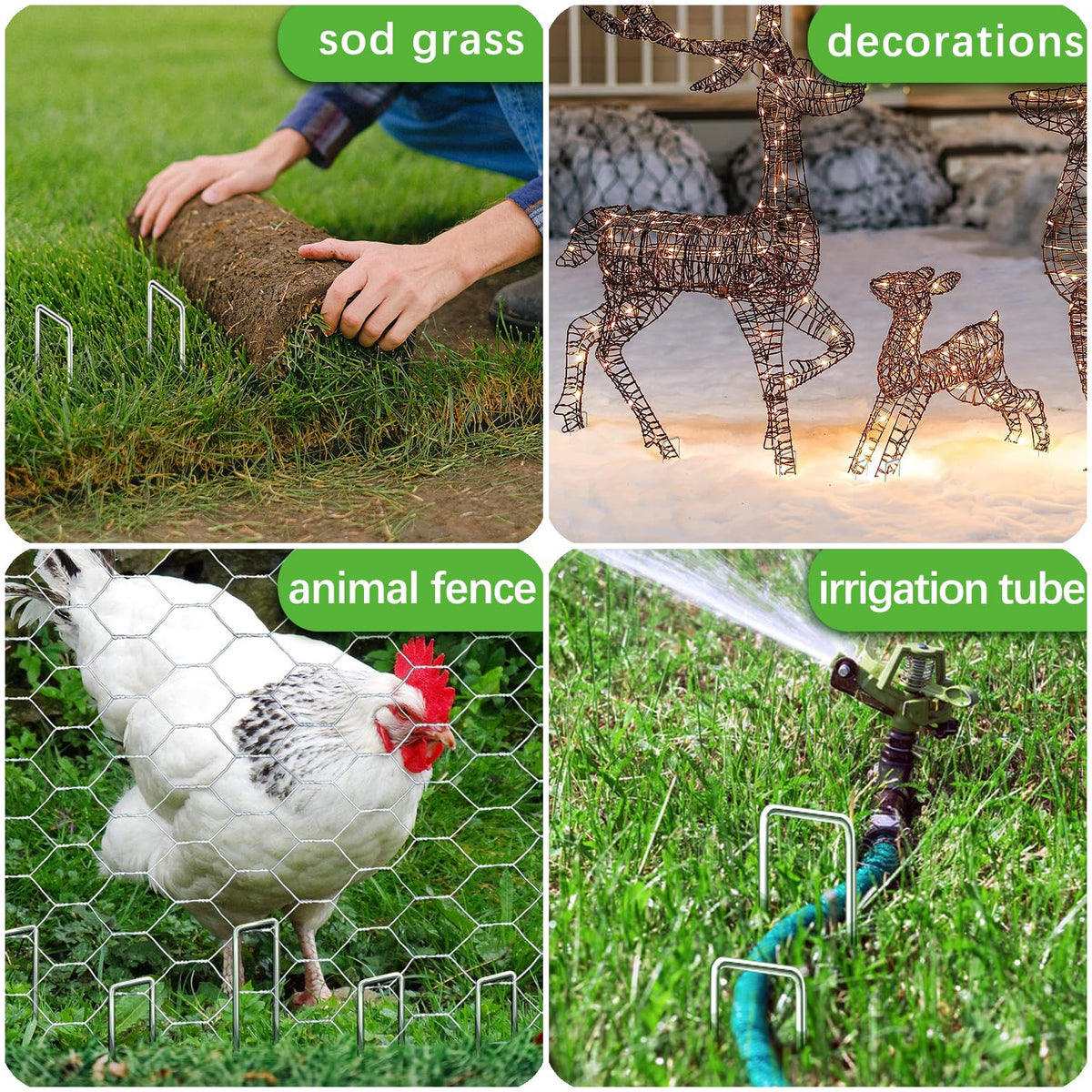 Houya multi-purpose garden stakes for edging, tubes, and decor.
