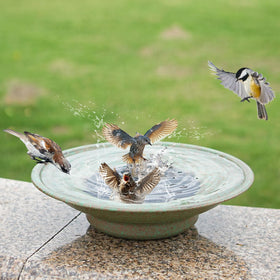 Houyang metal bird bath bowl with rust-resistant coating and easy cleaning