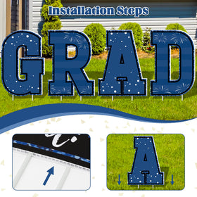 HOVACY bachelors cap design yard sign adds celebratory flair outdoors.