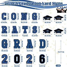 HOVACY blue class of 2026 signs for a festive graduation backdrop.